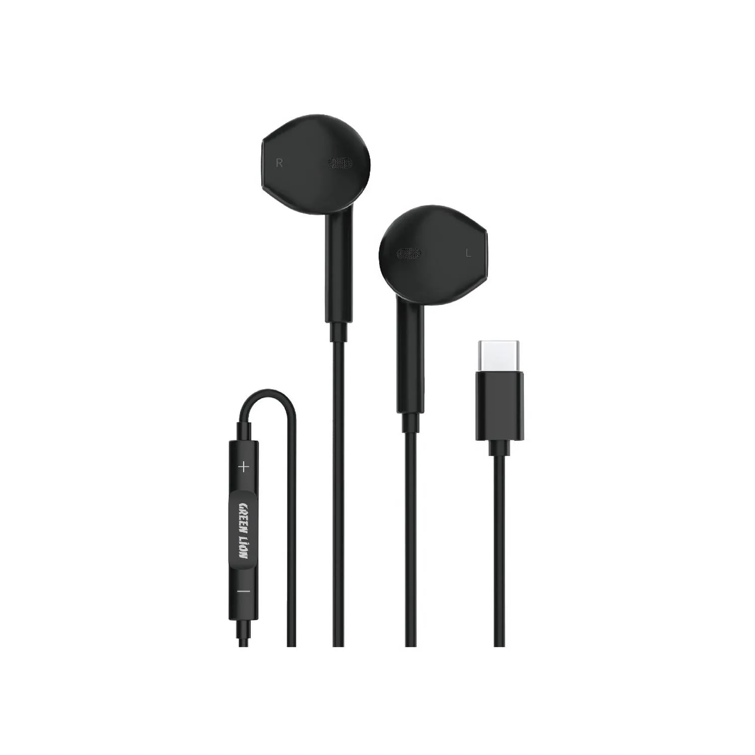 هندزفری سیمی Type-C استریو گرین لاین مدل Green Lion Stereo Earphones GNSTROEPTCBK