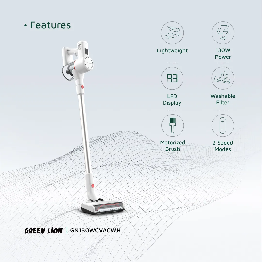 جاروبرقی شارژی گرین لاین توربو مدل Green Lion Turbo Vacuum Cleaner GN130WCVACWH