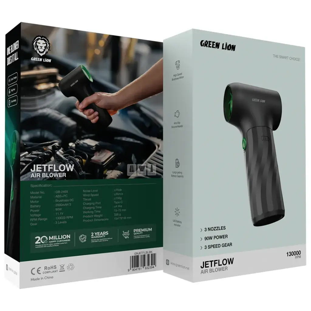 دمنده جت فلو گرین لاین مدل Green Lion Jetflow Air Blower GNJETFLBLBK