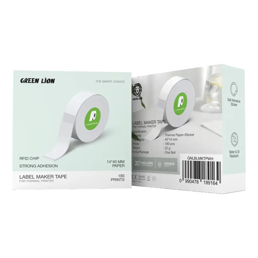 رول لیبل حرارتی گرین لاین مدل Green Lion Label Maker Tape for Thermal Printer GNLBLMKTPWH
