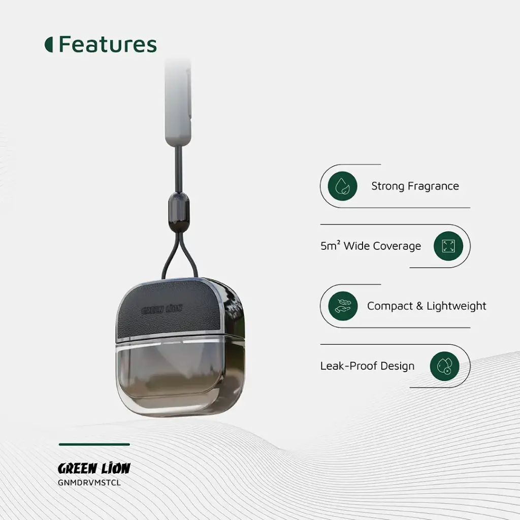 خوشبوکننده آویزی خودرو گرین لاین مدل Green Lion Drive Mist Hanging Car Diffuser GNMDRVMSTCL