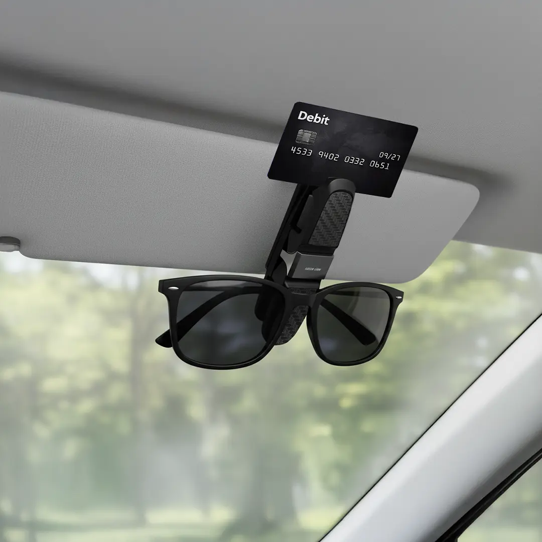 هولدر عینک خودرو گرین لاین مدل Green Lion Visor Guard Car Sunglasses Holder GNVSRSGHRBK