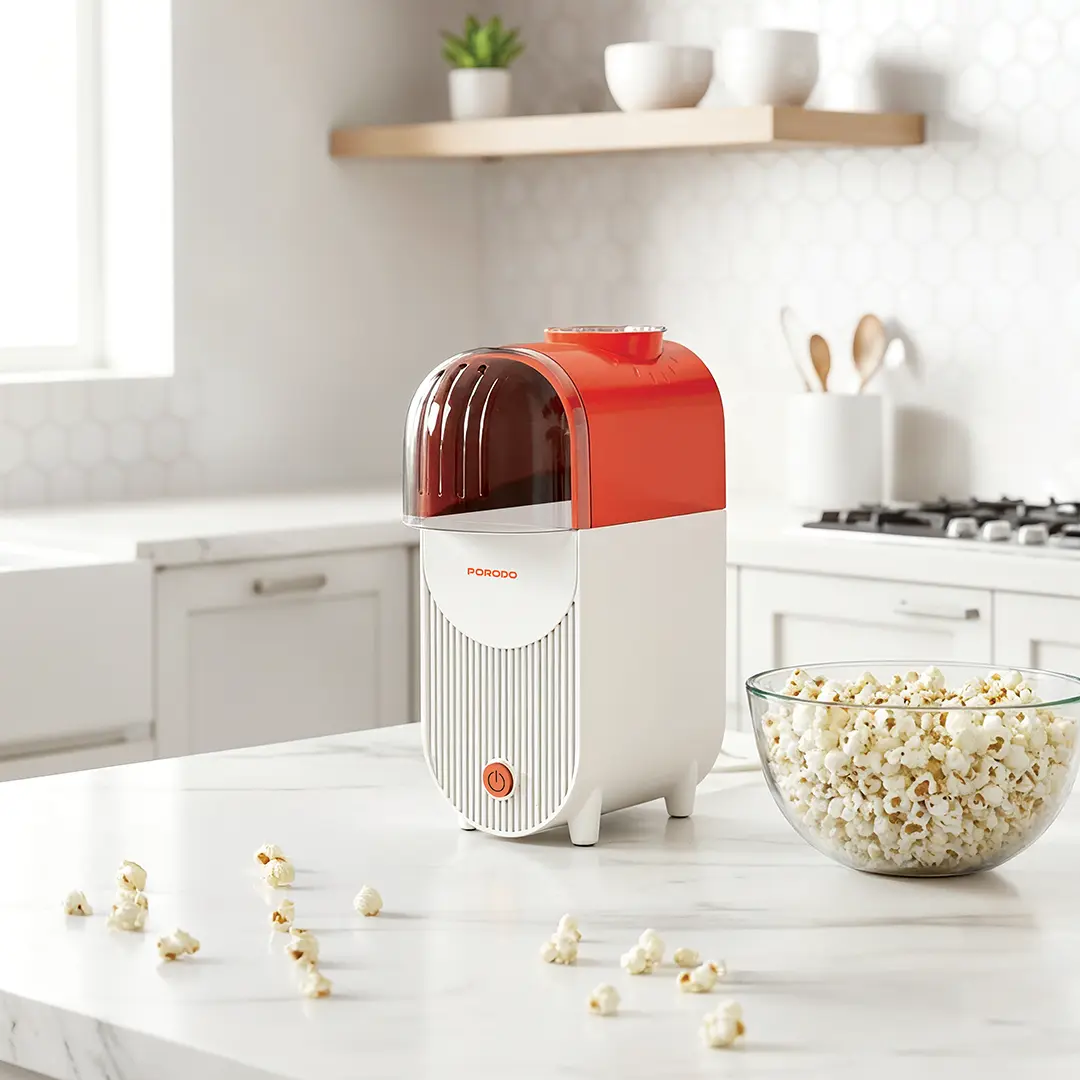 پاپ کورن ساز بدون روغن پرودو مدل Porodo Lifestyle Popper Hot Air Popcorn Maker with Measuring Cup PDLFSTN005WHOG