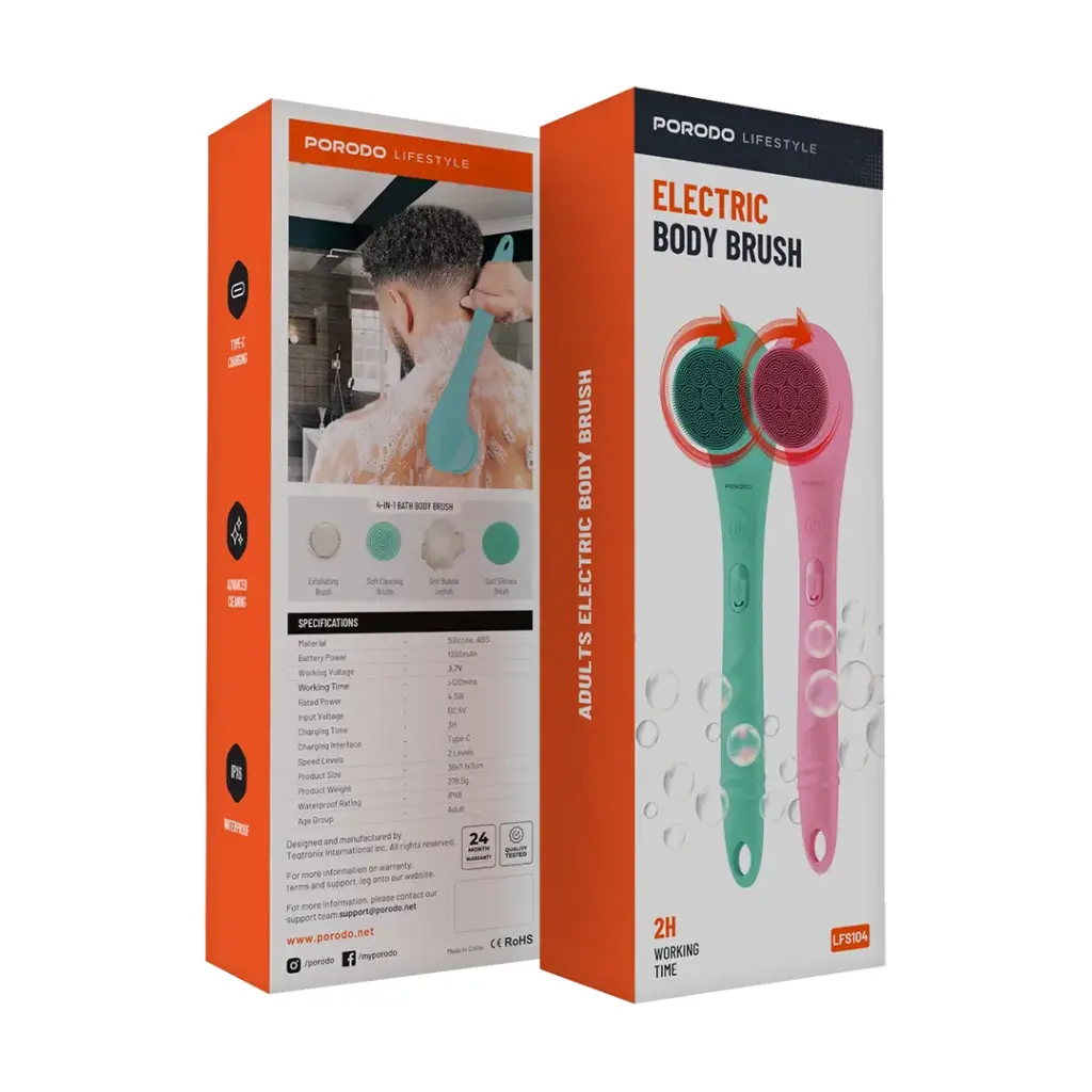 برس شست و شوی بدن برقی پرودو مدل Porodo Lifestyle Electric Body Brush PD-LFST104-BU