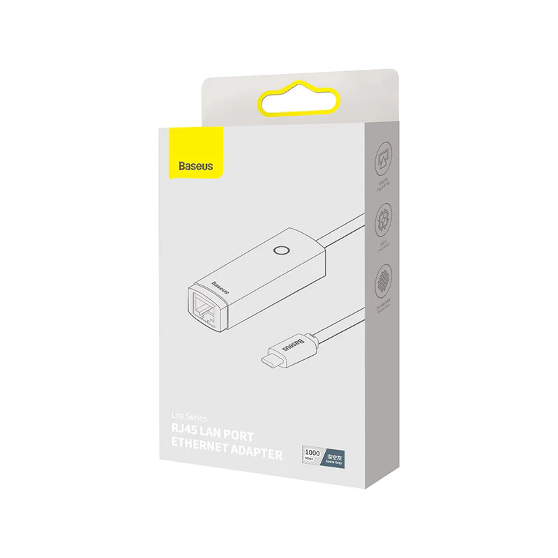 مبدل شبکه به Type-C بیسوس مدل Baseus Airjoy RJ45 LAN Port Ethernet aAdapter 1000mbps Type C wkqx000313