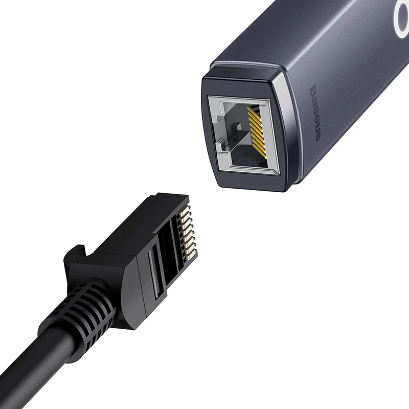 مبدل شبکه به Type-C بیسوس مدل Baseus Airjoy RJ45 LAN Port Ethernet aAdapter 1000mbps Type C wkqx000313